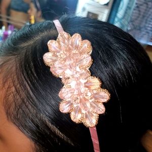Handmade  headband for the hair color pink